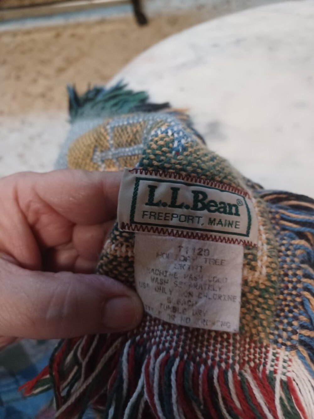 L.L. Bean Holiday Tree Skirt Approximately 50" Square Red Green Gold - Picture 6 of 6